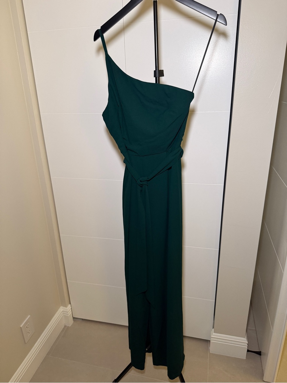Petal & Pup One-Shoulder Dark Green Evening Dress